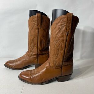 Lucchese Tan Leather Western Boots